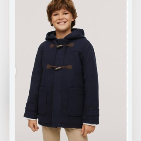 Mango wool blend trench coat, boys 8 - Picture 1 of 7